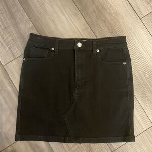 Free People Black Denim Skirt